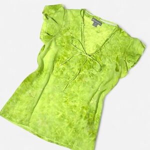 Vintage Y2K sheer top with flutter sleeves